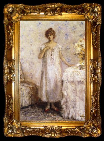 framed  Jean-francois raffaelli Woman in a White Dressing Grown, ta009-2